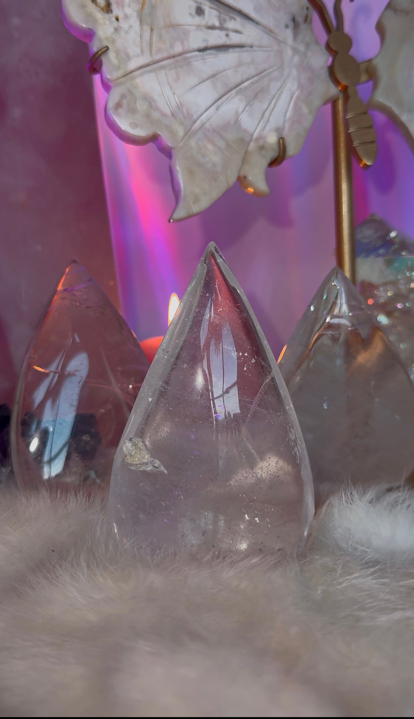 Clear quartz tear drops