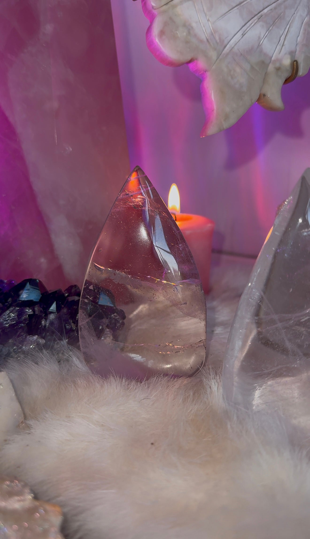 Clear quartz tear drops