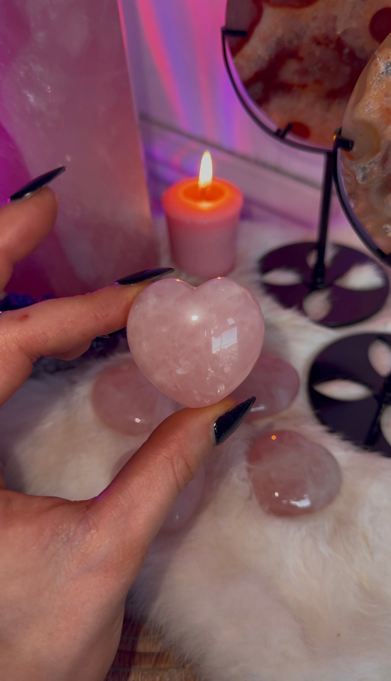 Rose quartz hearts