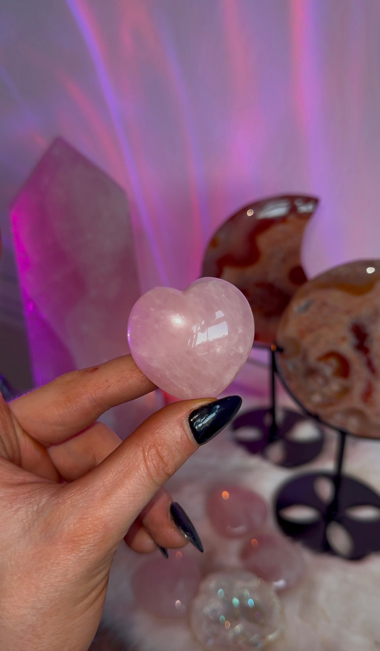 Rose quartz hearts