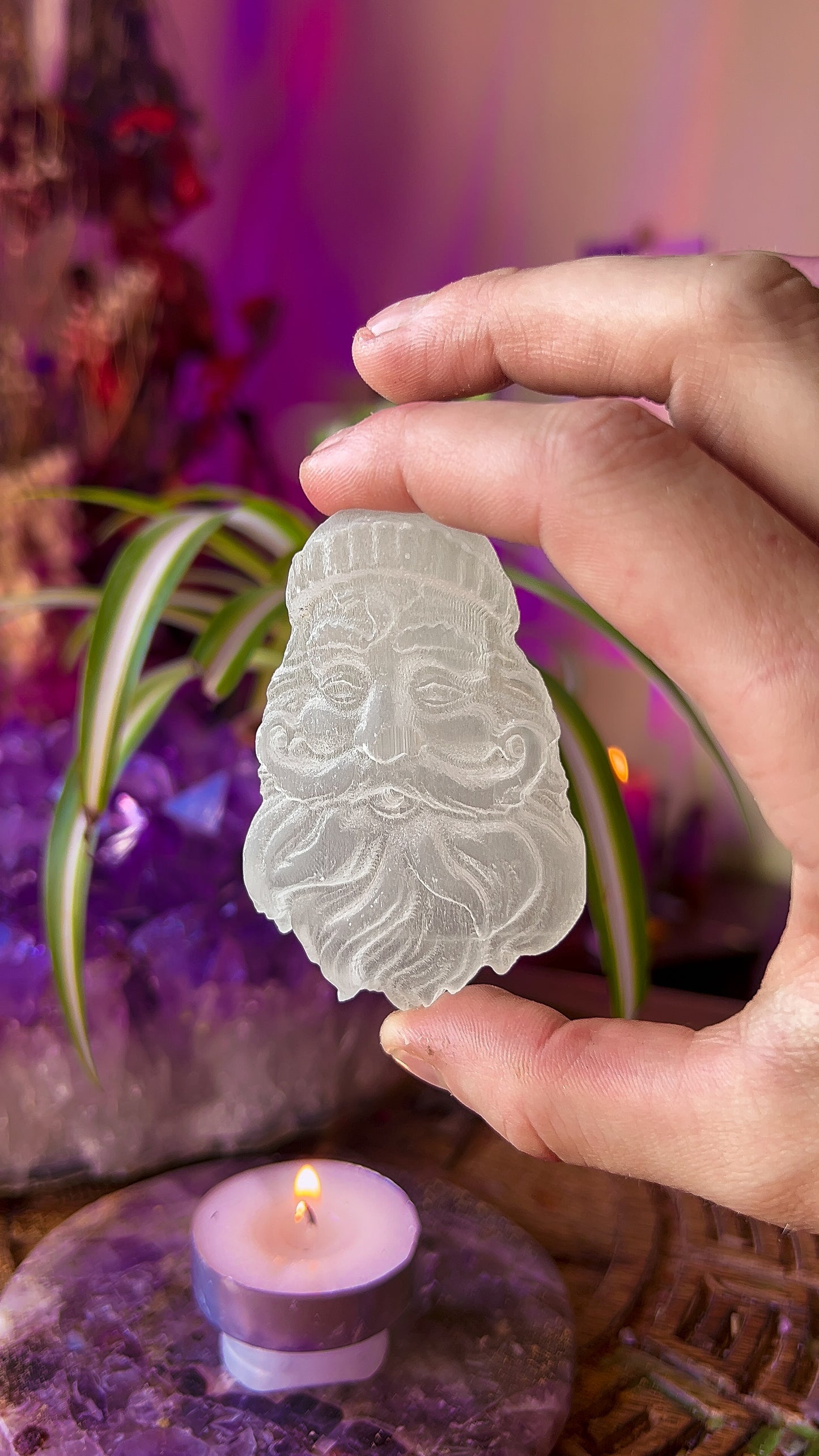 Selenite Santa Claus