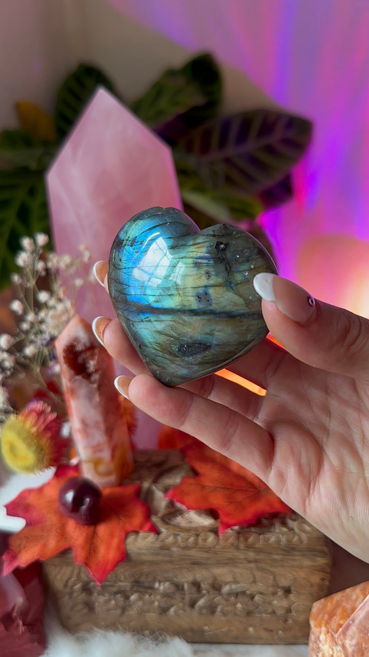 Labradorite flashy heart