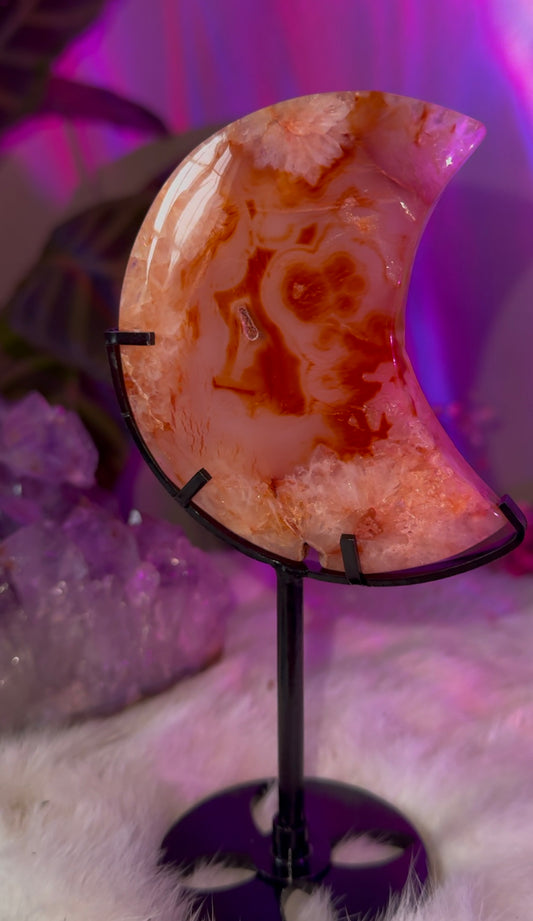 Carnelian moon carvings