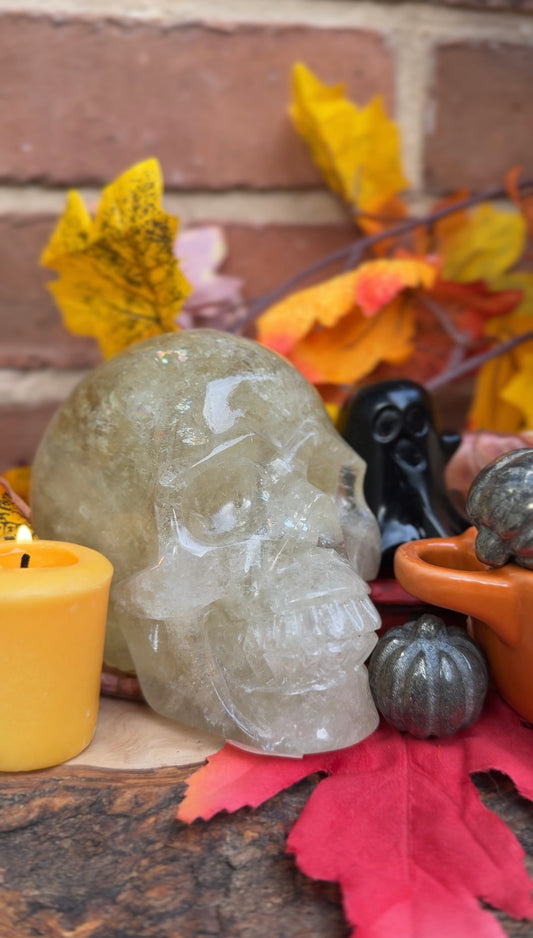 Natural Citrine Crystal Skull – 1.55kg Collector’s Piece