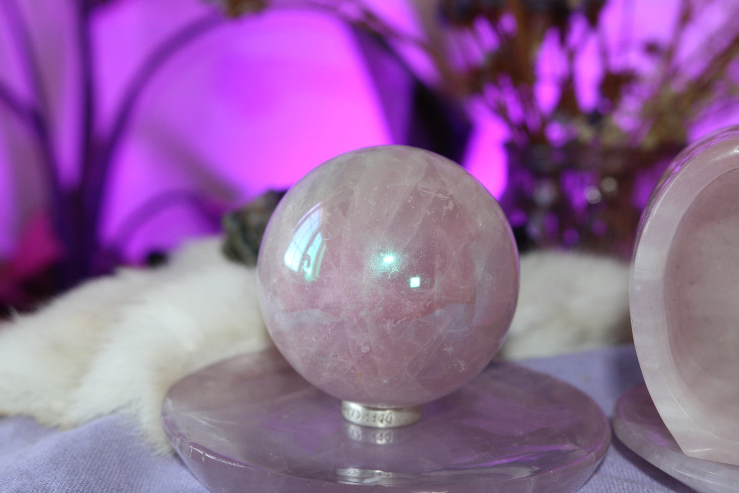 Aura Rose quartz Spheres