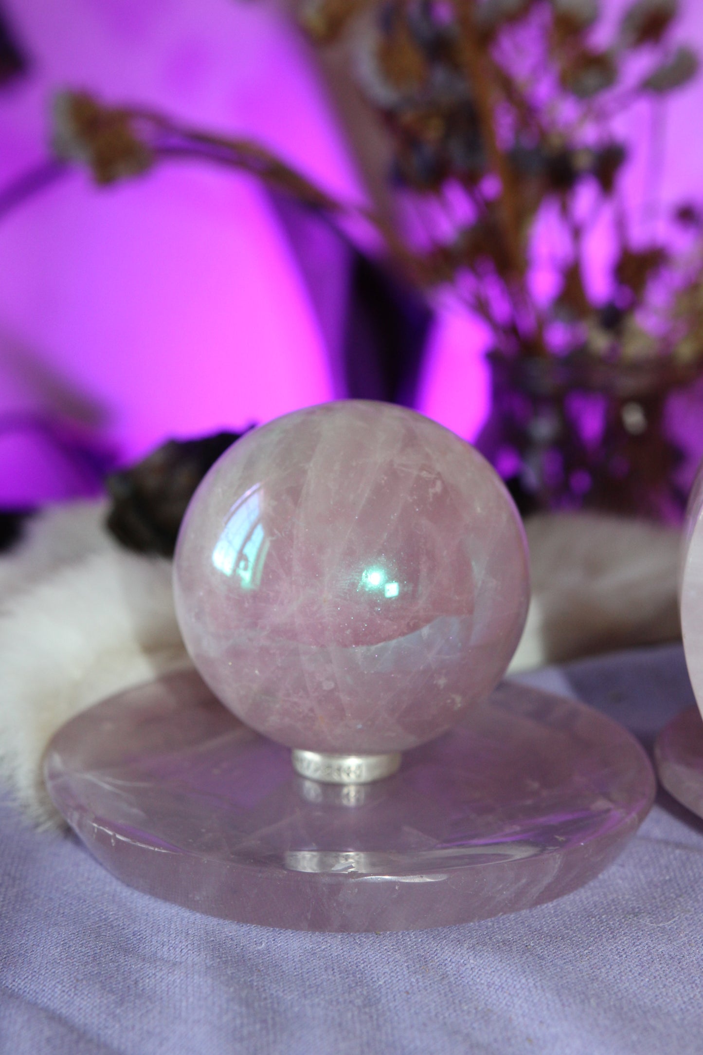 Aura Rose quartz Spheres