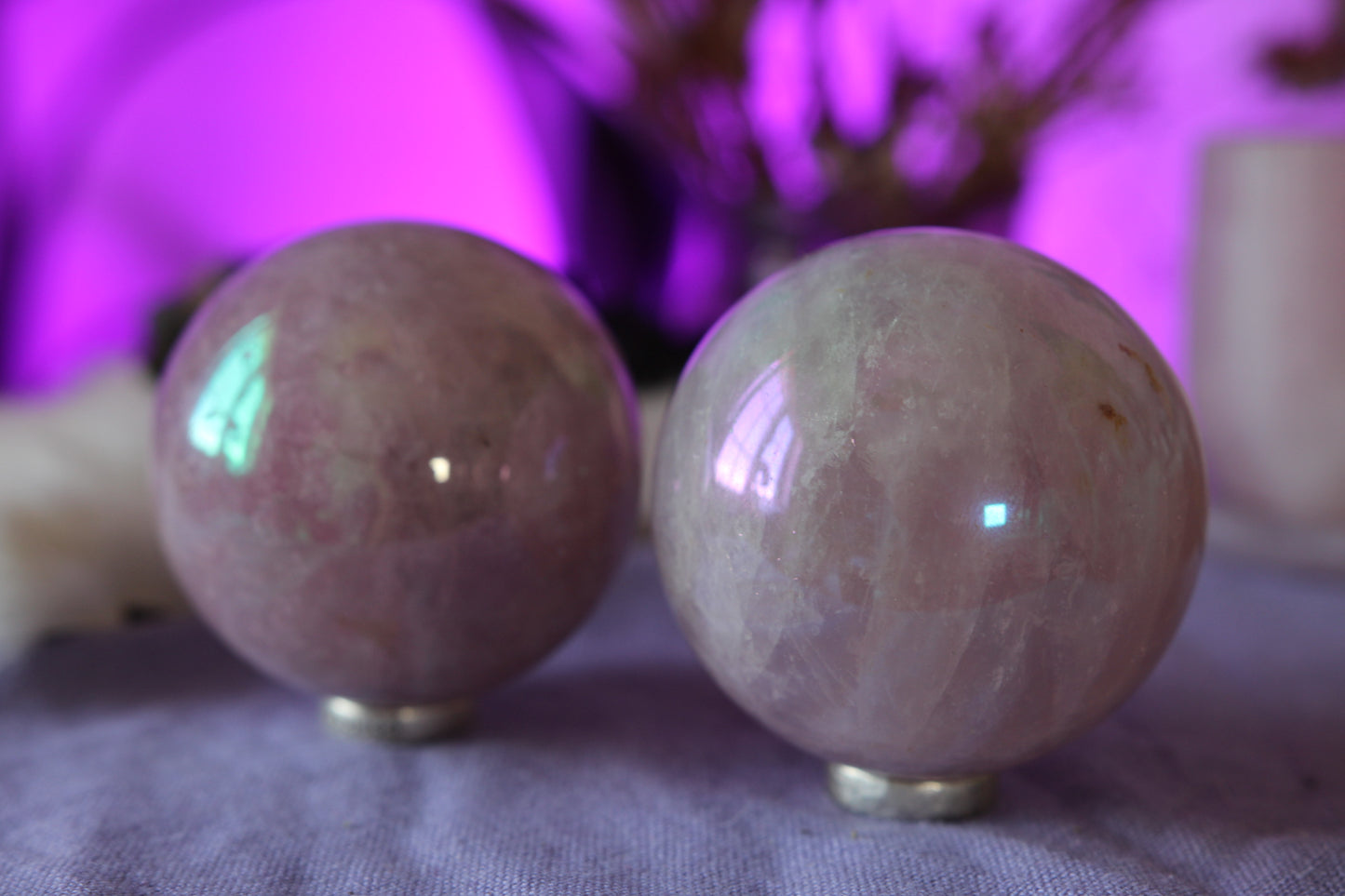 Aura Rose quartz Spheres