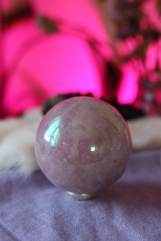 Aura Rose quartz Spheres