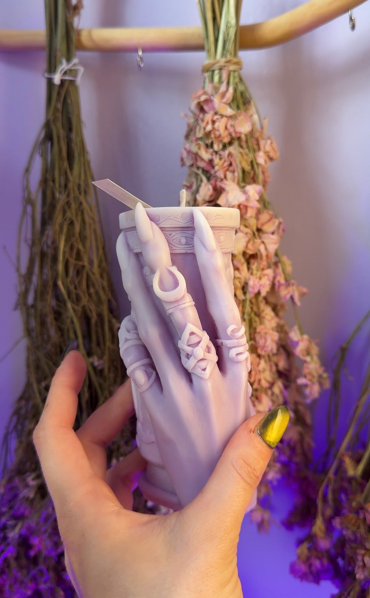 Witch’s Hand Pillar Candle