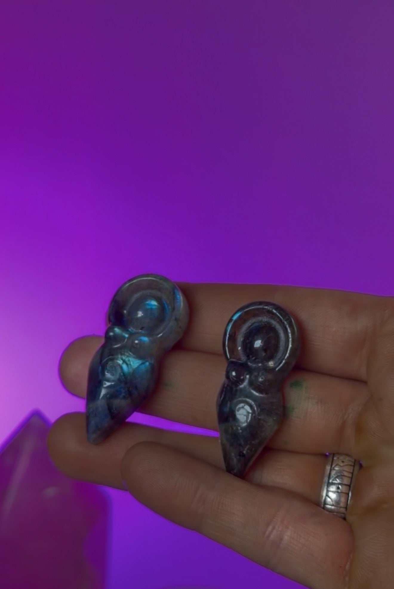 Goddess Flashy Labradorite Carving