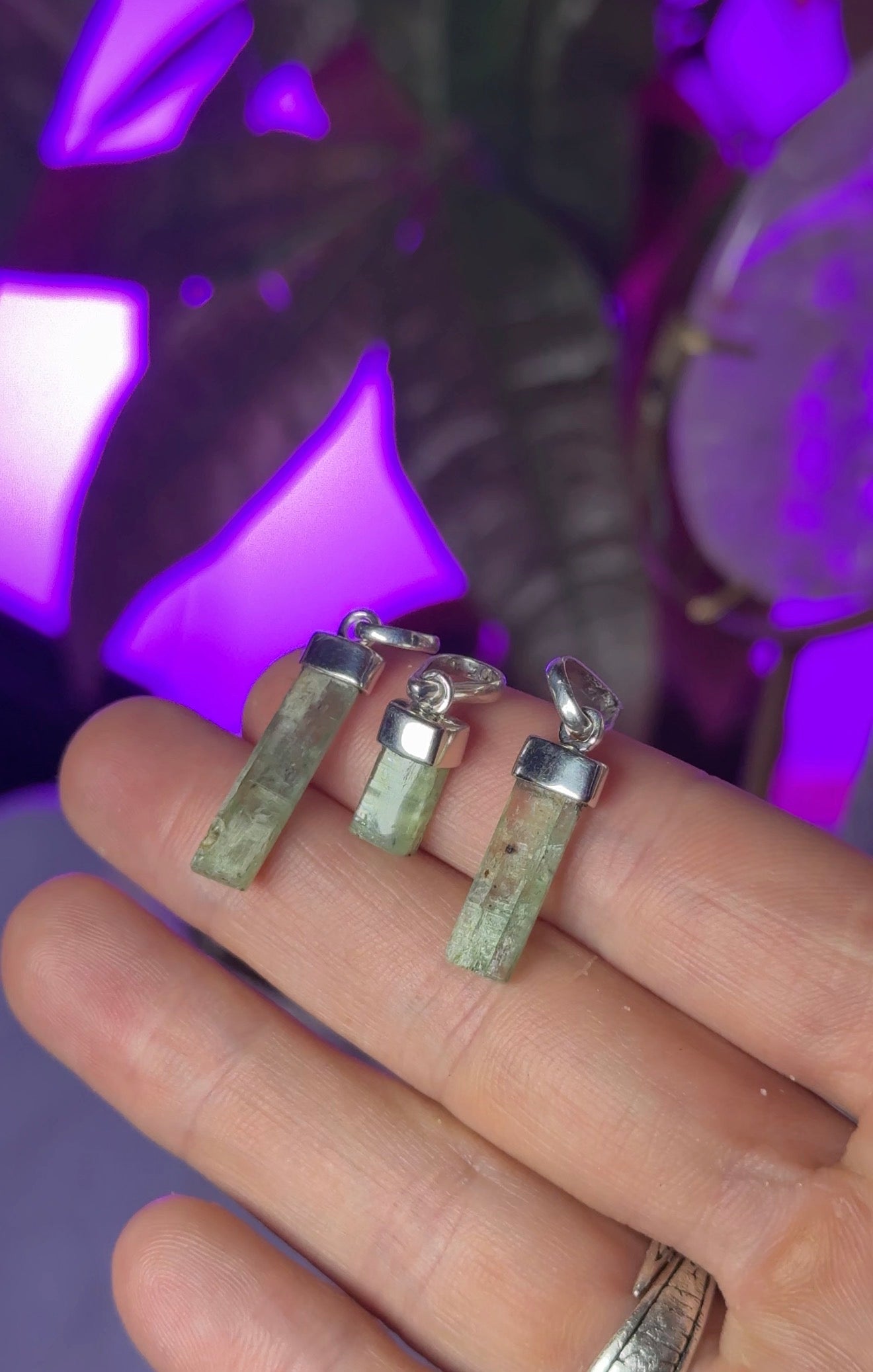 Green Tourmaline Silver Pendent Abundance, Healing & Heart Energy