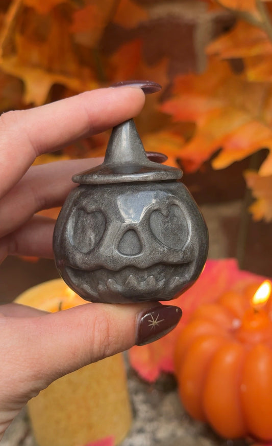 Silver Obsidian pumpkin