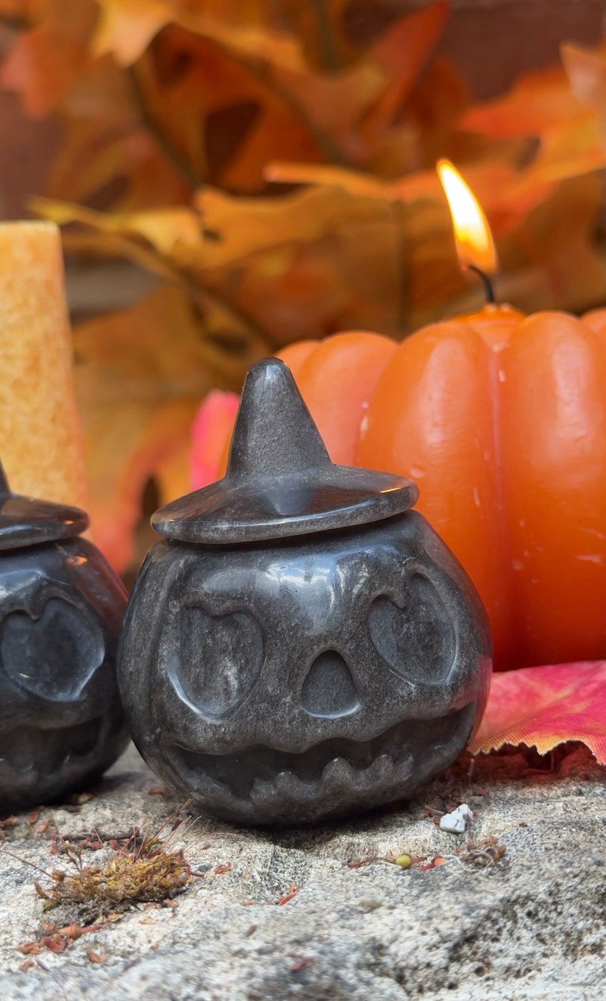 Silver Obsidian pumpkin