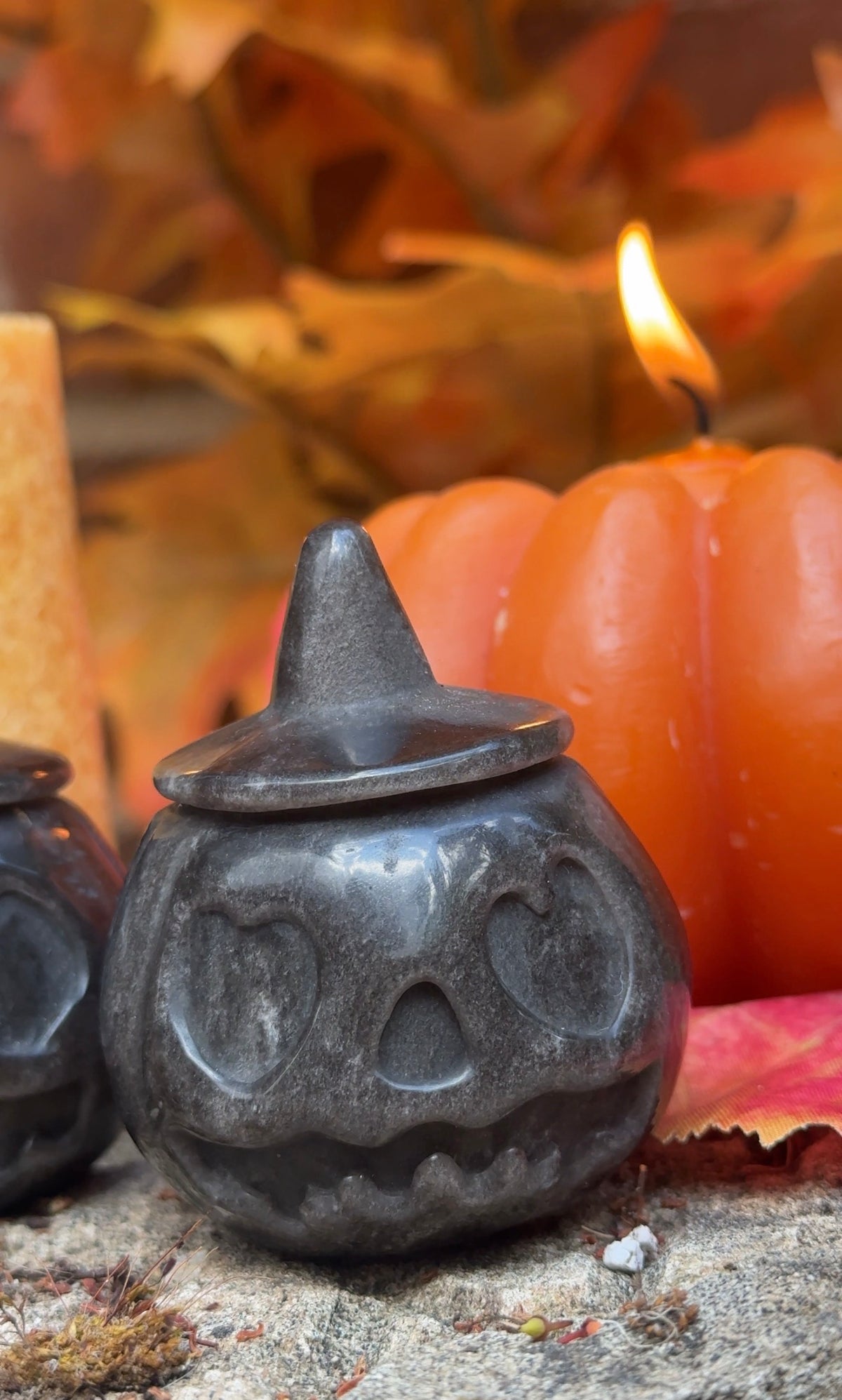 Silver Obsidian pumpkin