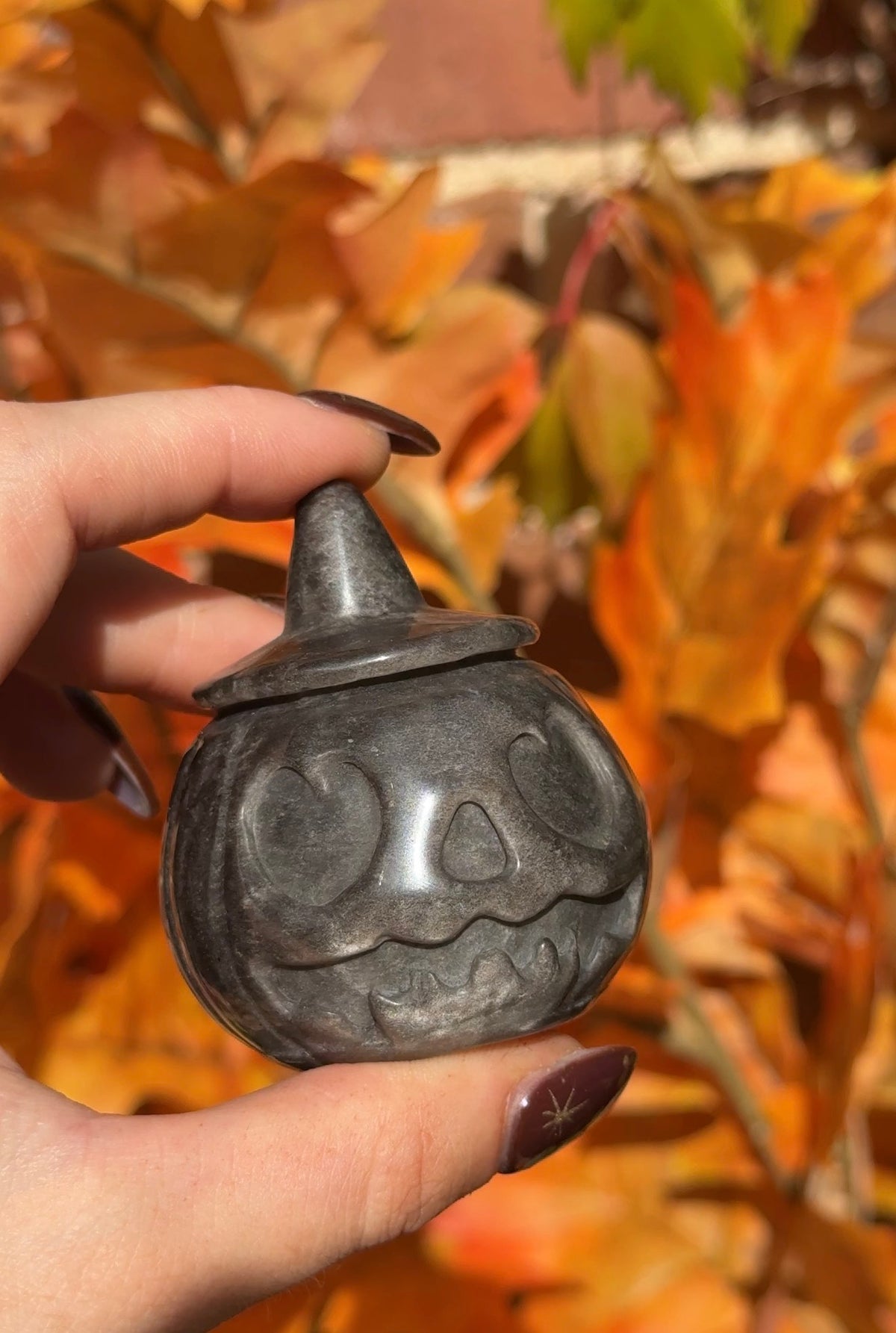 Silver Obsidian pumpkin