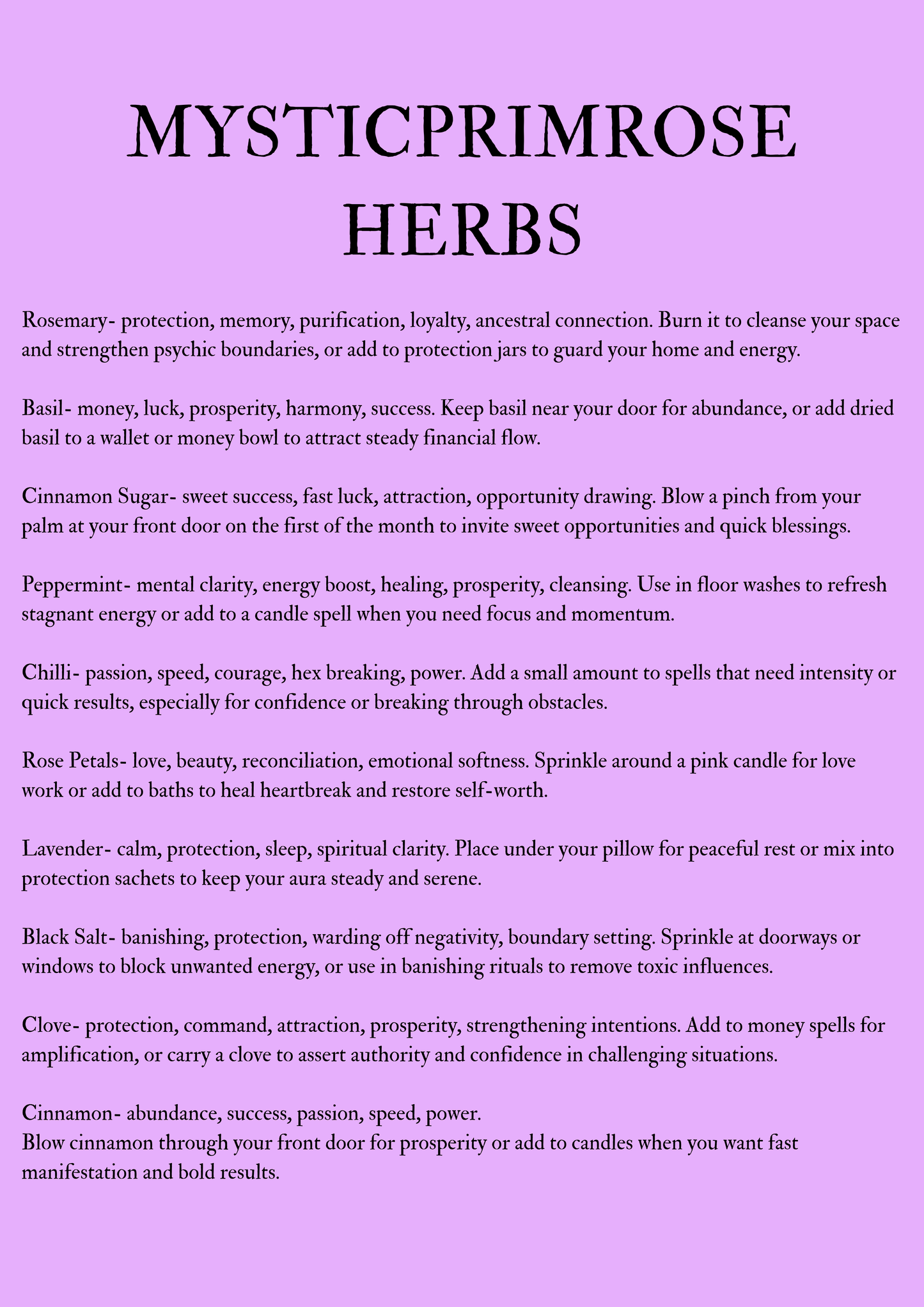 The Witches Apothecary- Herb bundle kit