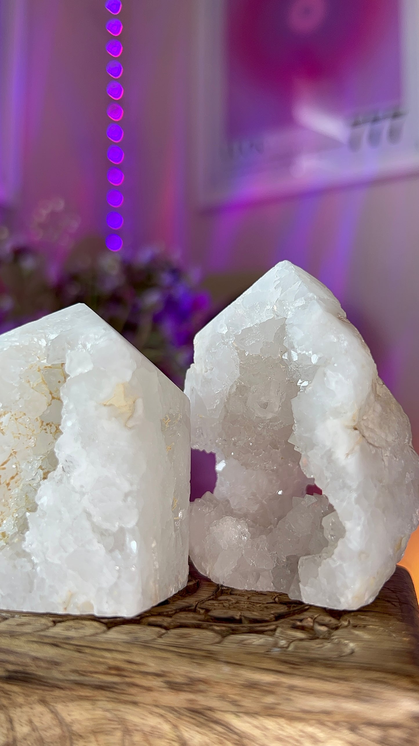 Sparkling druzy obelisks