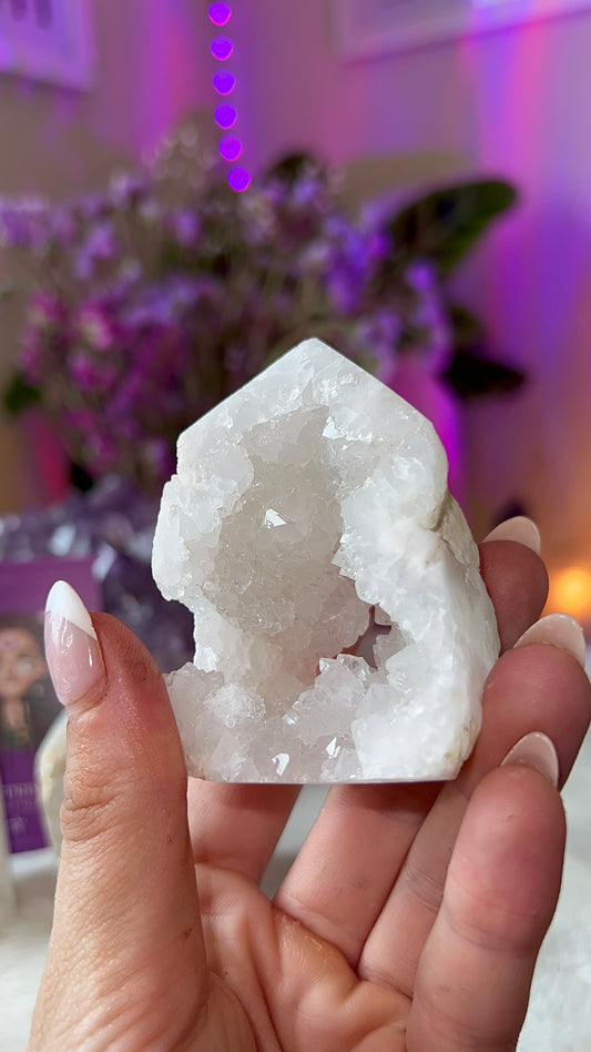 Sparkling druzy obelisks