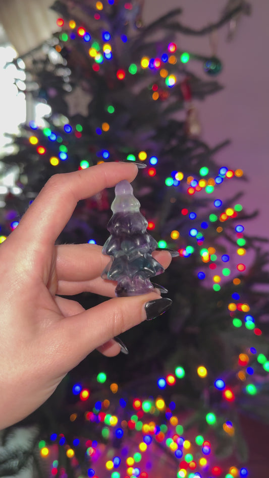 Fluorite Yule Tree Carvings