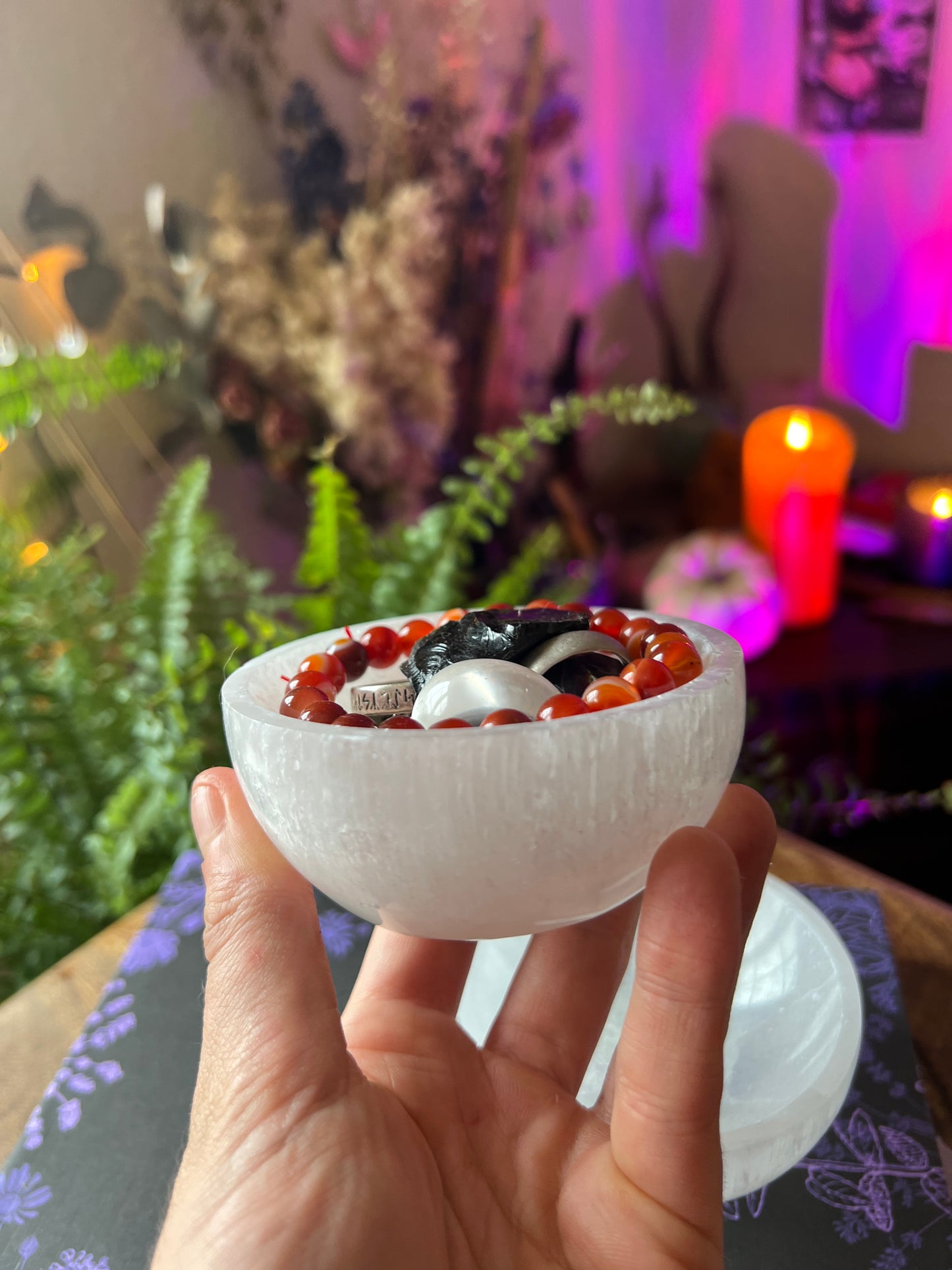 Selenite crystal charging bowl