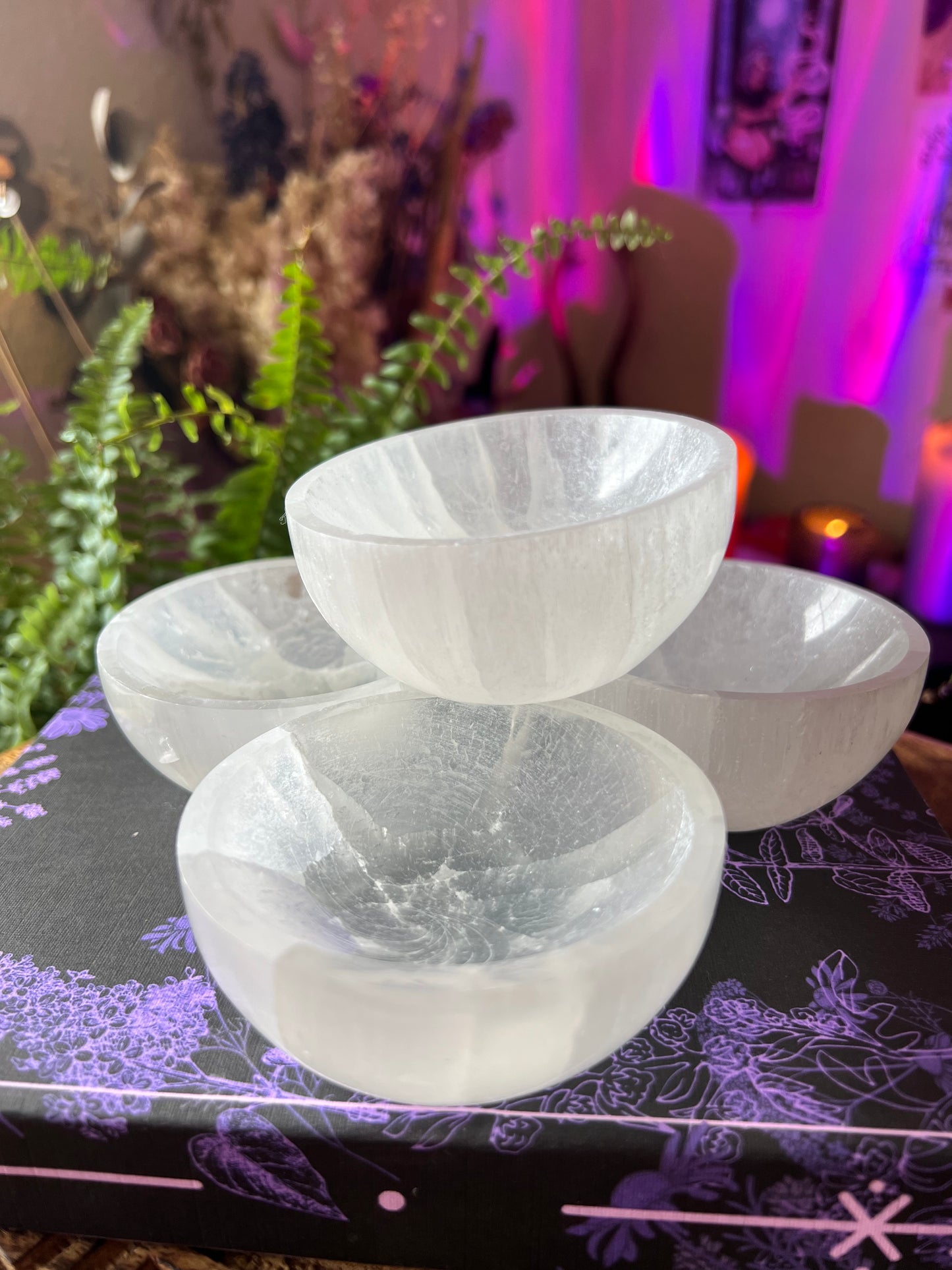 Selenite crystal charging bowl