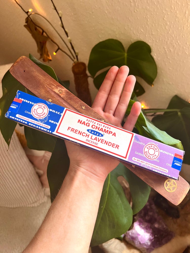 Lavender incense & incense holder